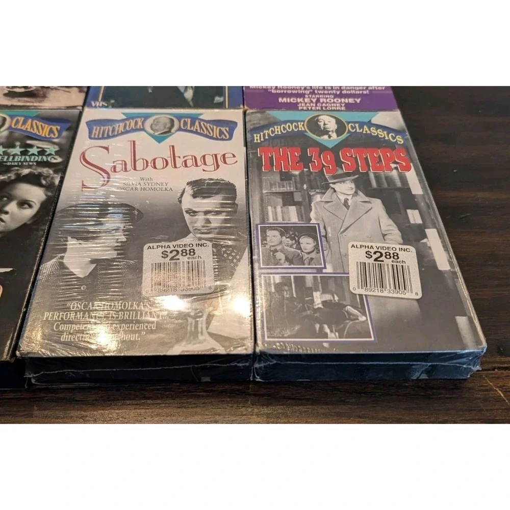 VHS Tapes Vintage Alfred Hitchcock Movies Lot Horror Suspense 3 New/4‎ Used